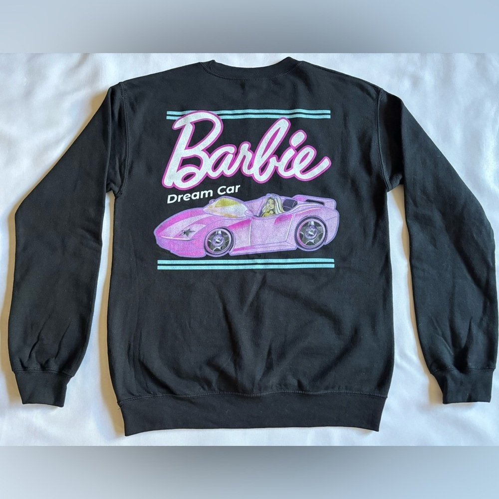 Barbie Dream Car Unisex Sweatshirt Black Size Small Trendy Barbie New!